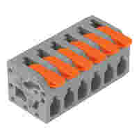PCB terminal block; lever; 2.5 mm²; Pin spacing 5 mm; 6-pole; Push-in CAGE CLAMP®; 2,50 mm²; gray