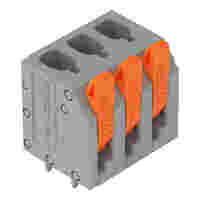 PCB terminal block; lever; 2.5 mm²; Pin spacing 5 mm; 3-pole; Push-in CAGE CLAMP®; 2,50 mm²; gray
