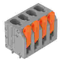 PCB terminal block; lever; 2.5 mm²; Pin spacing 5 mm; 4-pole; Push-in CAGE CLAMP®; 2,50 mm²; gray