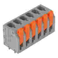 PCB terminal block; lever; 2.5 mm²; Pin spacing 5 mm; 6-pole; Push-in CAGE CLAMP®; 2,50 mm²; gray