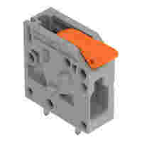 PCB terminal block; Push-in CAGE CLAMP with operating lever; AWG 24 - 12; Pin spacing 5 mm; 1-pole; side entry; gray