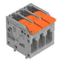 PCB terminal block; Push-in CAGE CLAMP with operating lever; AWG 24 - 12; Pin spacing 5 mm; 3-pole; side entry; gray