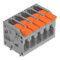PCB terminal block; Push-in CAGE CLAMP with operating lever; AWG 24 - 12; Pin spacing 5 mm; 5-pole; side entry; gray
