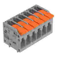 PCB terminal block; Push-in CAGE CLAMP with operating lever; AWG 24 - 12; Pin spacing 5 mm; 6-pole; side entry; gray