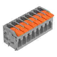 PCB terminal block; Push-in CAGE CLAMP with operating lever; AWG 24 - 12; Pin spacing 5 mm; 8-pole; side entry; gray
