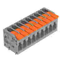 PCB terminal block; Push-in CAGE CLAMP with operating lever; AWG 24 - 12; Pin spacing 5 mm; 9-pole; side entry; gray
