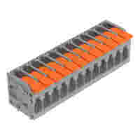 PCB terminal block; Push-in CAGE CLAMP with operating lever; AWG 24 - 12; Pin spacing 5 mm; 12-pole; side entry; gray