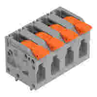 PCB terminal block; Push-in CAGE CLAMP with operating lever; AWG 24 - 12; Pin spacing 7.5 mm; 4-pole; side entry; gray