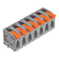 PCB terminal block; Push-in CAGE CLAMP with operating lever; AWG 24 - 12; Pin spacing 7.5 mm; 7-pole; side entry; gray
