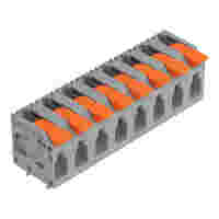 PCB terminal block; Push-in CAGE CLAMP with operating lever; AWG 24 - 12; Pin spacing 7.5 mm; 8-pole; side entry; gray