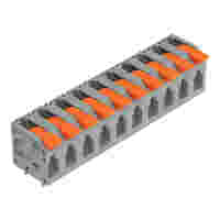 PCB terminal block; Push-in CAGE CLAMP with operating lever; AWG 24 - 12; Pin spacing 7.5 mm; 10-pole; side entry; gray