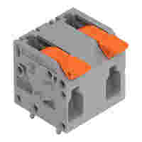 PCB terminal block; Push-in CAGE CLAMP with operating lever; AWG 24 - 12; Pin spacing 11.5 mm; 2-pole; side entry; gray