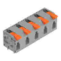 PCB terminal block; Push-in CAGE CLAMP with operating lever; AWG 24 - 12; Pin spacing 11.5 mm; 5-pole; side entry; gray