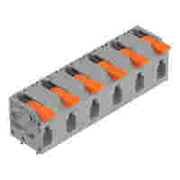 PCB terminal block; Push-in CAGE CLAMP with operating lever; AWG 24 - 12; Pin spacing 11.5 mm; 6-pole; side entry; gray