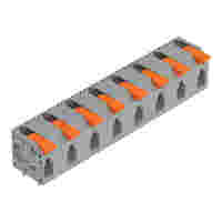 PCB terminal block; Push-in CAGE CLAMP with operating lever; AWG 24 - 12; Pin spacing 11.5 mm; 8-pole; side entry; gray