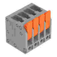 PCB terminal block; Push-in CAGE CLAMP with operating lever; AWG 24 - 12; Pin spacing 5 mm; 4-pole; top entry; gray
