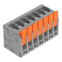 PCB terminal block; Push-in CAGE CLAMP with operating lever; AWG 24 - 12; Pin spacing 5 mm; 7-pole; top entry; gray