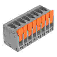 PCB terminal block; Push-in CAGE CLAMP with operating lever; AWG 24 - 12; Pin spacing 5 mm; 8-pole; top entry; gray