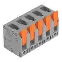 PCB terminal block; Push-in CAGE CLAMP with operating lever; AWG 24 - 12; Pin spacing 7.5 mm; 5-pole; top entry; gray
