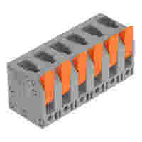 PCB terminal block; Push-in CAGE CLAMP with operating lever; AWG 24 - 12; Pin spacing 7.5 mm; 6-pole; top entry; gray