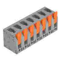 PCB terminal block; Push-in CAGE CLAMP with operating lever; AWG 24 - 12; Pin spacing 7.5 mm; 7-pole; top entry; gray