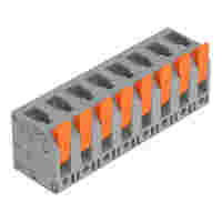 PCB terminal block; Push-in CAGE CLAMP with operating lever; AWG 24 - 12; Pin spacing 7.5 mm; 8-pole; top entry; gray