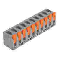 PCB terminal block; Push-in CAGE CLAMP with operating lever; AWG 24 - 12; Pin spacing 7.5 mm; 10-pole; top entry; gray