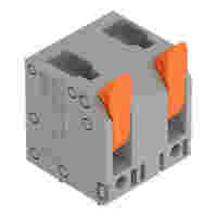 PCB terminal block; Push-in CAGE CLAMP with operating lever; AWG 24 - 12; Pin spacing 11.5 mm; 2-pole; top entry; gray