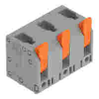 PCB terminal block; Push-in CAGE CLAMP with operating lever; AWG 24 - 12; Pin spacing 11.5 mm; 3-pole; top entry; gray
