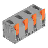 PCB terminal block; Push-in CAGE CLAMP with operating lever; AWG 24 - 12; Pin spacing 11.5 mm; 4-pole; top entry; gray