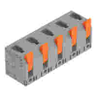 PCB terminal block; Push-in CAGE CLAMP with operating lever; AWG 24 - 12; Pin spacing 11.5 mm; 5-pole; top entry; gray