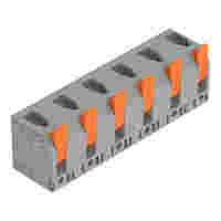 PCB terminal block; Push-in CAGE CLAMP with operating lever; AWG 24 - 12; Pin spacing 11.5 mm; 6-pole; top entry; gray