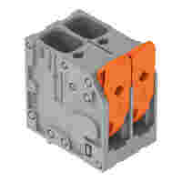 PCB terminal block; lever; 6 mm²; Pin spacing 7.5 mm; 2-pole; Push-in CAGE CLAMP®; gray