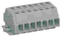 WAGO 2-conductor terminal strip; without push-buttons; with fixing flanges; 7-pole; for screw or similar mounting types; Fixing hole 3.2 mm Ø; 2.5 mm²; CAGE CLAMP®; gray
