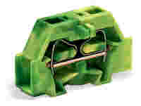 WAGO 2-conductor terminal block; without push-buttons; with fixing flange; 1-pole; for screw or similar mounting types; Fixing hole 3.2 mm Ø; 2.5 mm²; CAGE CLAMP®; 2,50 mm²; green-yellow
