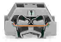 WAGO 4-conductor terminal block; without push-buttons; with snap-in mounting foot; 1-pole; for plate thickness 0.6 - 1.2 mm; Fixing hole 3.5 mm Ø; 2.5 mm²; CAGE CLAMP®; 2,50 mm²; orange