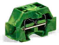 WAGO 4-conductor terminal block; without push-buttons; with snap-in mounting foot; 1-pole; for plate thickness 0.6 - 1.2 mm; Fixing hole 3.5 mm Ø; 2.5 mm²; CAGE CLAMP®; 2,50 mm²; green-yellow
