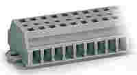 WAGO 2-conductor terminal strip; without push-buttons; with fixing flanges; 12-pole; for screw or similar mounting types; Fixing hole 3.2 mm Ø; 2.5 mm²; CAGE CLAMP®; gray