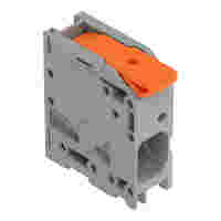 PCB terminal block; Push-in CAGE CLAMP with operating lever; AWG 18 - 4; Pin spacing 10 mm; double pinning; 1-pole; side entry; gray