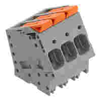 PCB terminal block; lever; 16 mm²; Pin spacing 10 mm; 3-pole; Push-in CAGE CLAMP®; gray