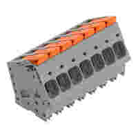 PCB terminal block; lever; 16 mm²; Pin spacing 10 mm; 7-pole; Push-in CAGE CLAMP®; gray