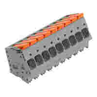 PCB terminal block; lever; 16 mm²; Pin spacing 10 mm; 9-pole; Push-in CAGE CLAMP®; gray