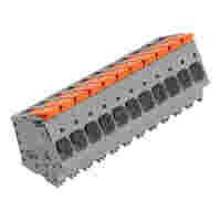PCB terminal block; lever; 16 mm²; Pin spacing 10 mm; 11-pole; Push-in CAGE CLAMP®; gray