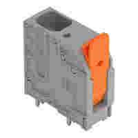 PCB terminal block; Push-in CAGE CLAMP with operating lever; AWG 18 - 4; Pin spacing 10 mm; double pinning; 1-pole; top entry; gray
