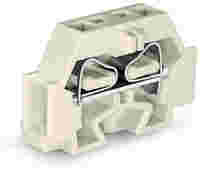 2-conductor terminal block; without push-buttons; suitable for Ex e II applications; with fixing flange; 1-pole; for screw or similar mounting types; Fixing hole 3.2 mm Ø; 4 mm²; light gray