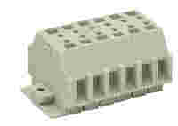 2-conductor terminal strip; without push-buttons; suitable for Ex e II applications; with fixing flanges; 6-pole; for screw or similar mounting types; Fixing hole 3.2 mm Ø; 4 mm²; CAGE CLAMP®; 4,00 mm²; light gray