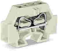 Space-saving, 2-conductor end terminal block; without push-buttons; suitable for Ex e II applications; without protruding snap-in mounting foot; 1-pole; for terminal strips with snap-in mounting feet; 4 mm²; CAGE CLAMP®; light gray