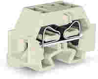 4-conductor terminal block; without push-buttons; suitable for Ex e II applications; with fixing flange; 1-pole; for screw or similar mounting types; Fixing hole 3.2 mm Ø; 4 mm²; CAGE CLAMP®; 4,00 mm²; light gray