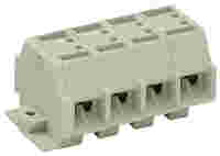 4-conductor terminal strip; without push-buttons; suitable for Ex e II applications; with fixing flanges; 4-pole; for screw or similar mounting types; Fixing hole 3.2 mm Ø; 4 mm²; CAGE CLAMP®; 4,00 mm²; light gray