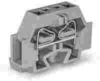 2-conductor terminal block; without push-buttons; with fixing flange; 1-pole; for screw or similar mounting types; Fixing hole 3.2 mm Ø; 4 mm²; CAGE CLAMP®; 4,00 mm²; gray